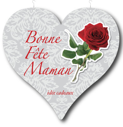Coeur carton Bonne fête maman L48 H46 cm - Achat Vente chez Affichesstore