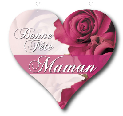Coeur carton Bonne fête maman L48 H46 cm - Achat Vente chez Affichesstore